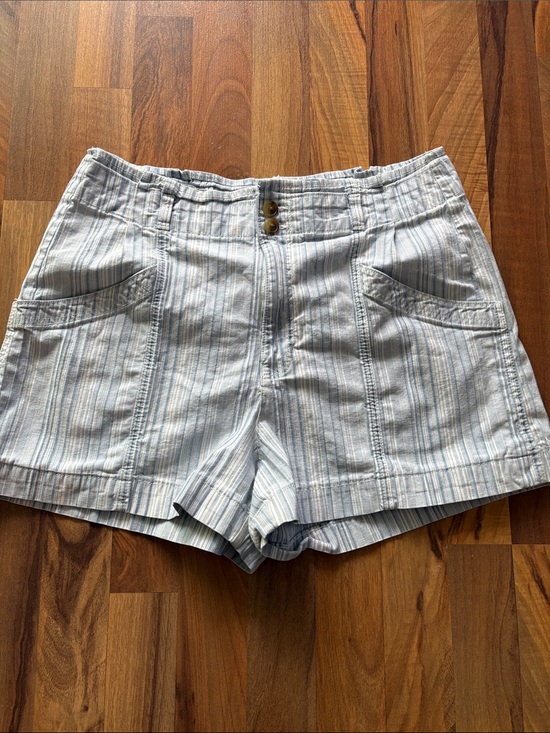 American Eagle Outfitters Pants - American Eagle Outfitters Light Blue & White Striped Women's Shorts Size 14